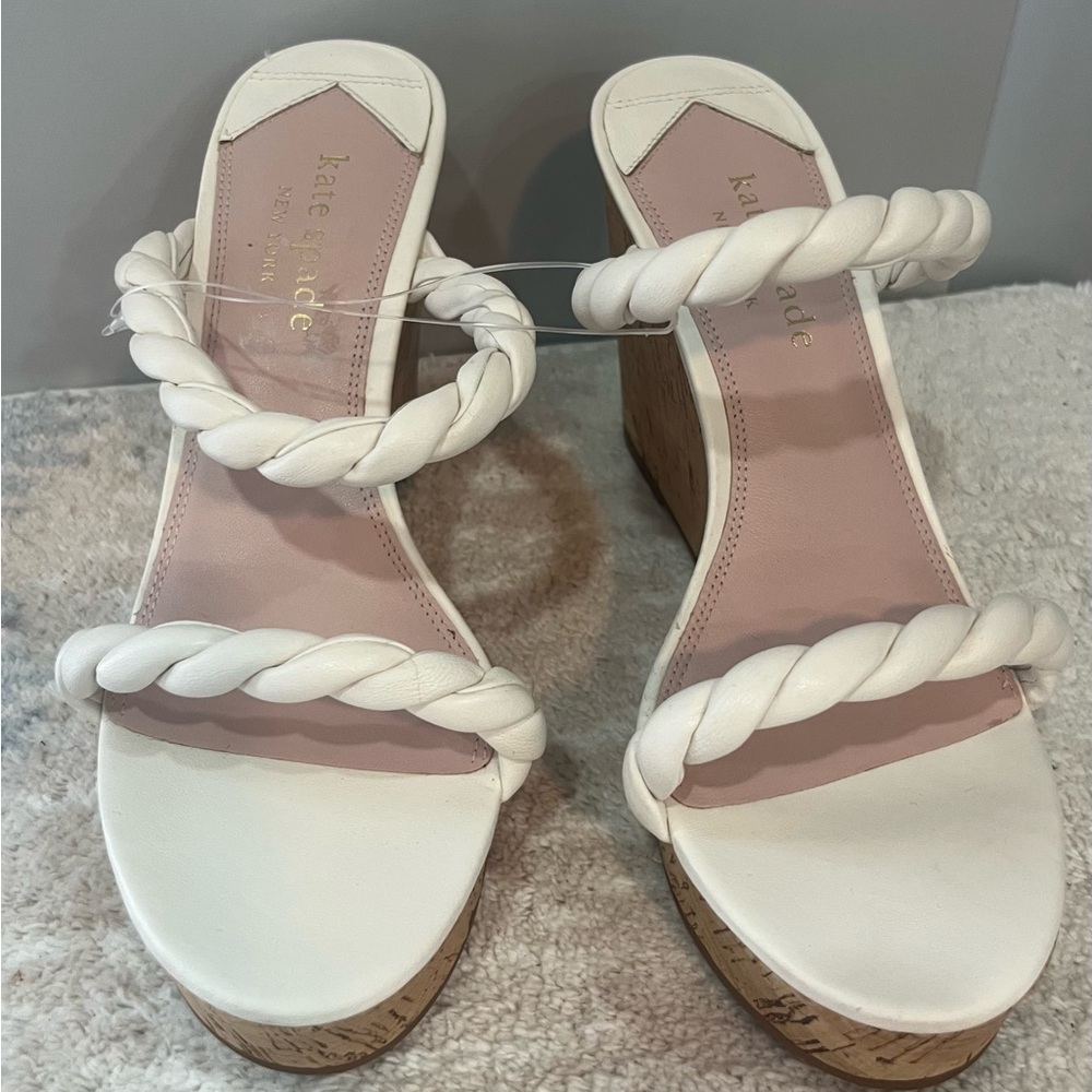 kate spade Women's white Braided Sandals - Picture 3 of 10